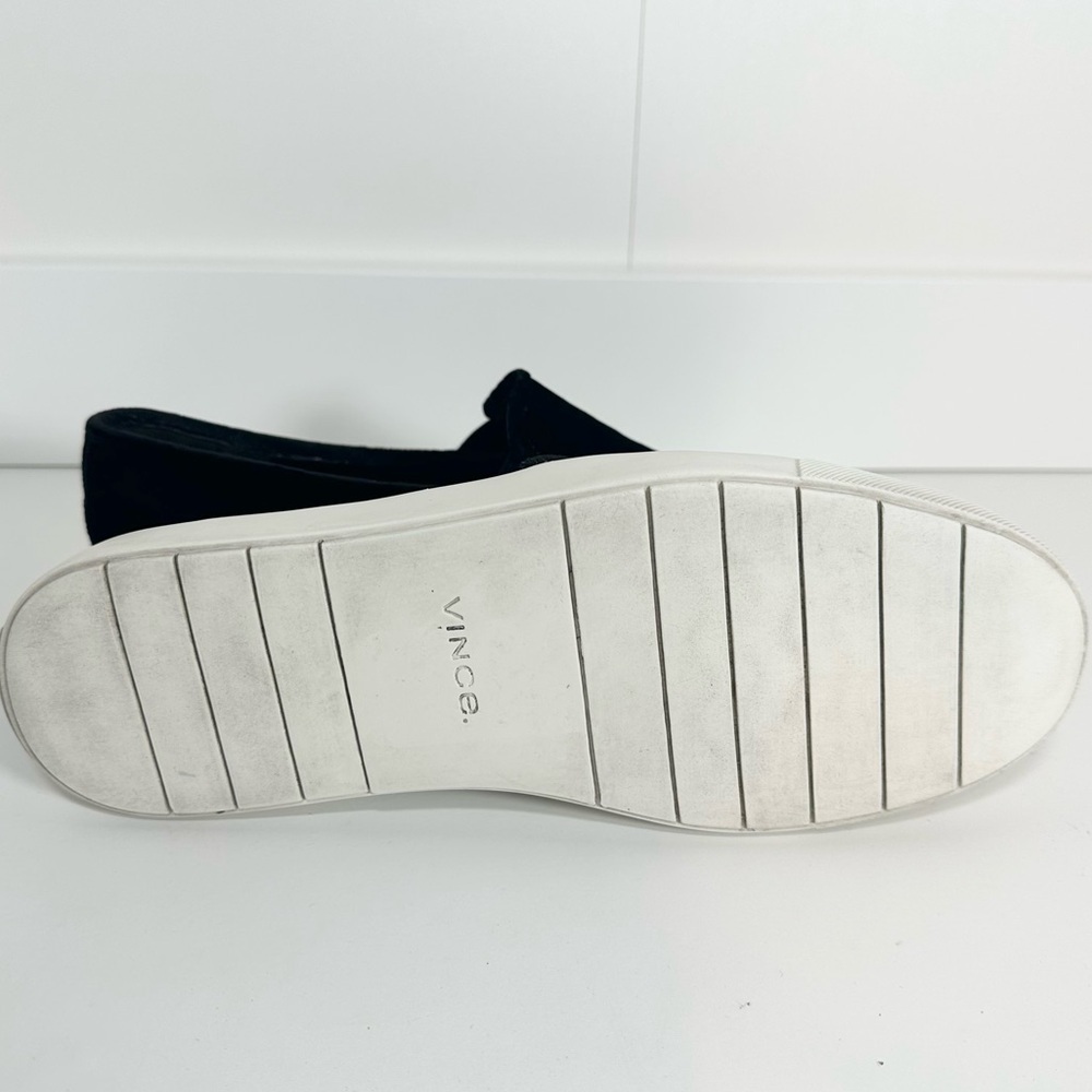 Vince Blair Velvet Black Slip On Sneakers Women Size 9M Classic Luxury Old Money - Picture 7 of 9